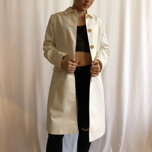 Vintage Size Small Cream Color Classic Long Coat
